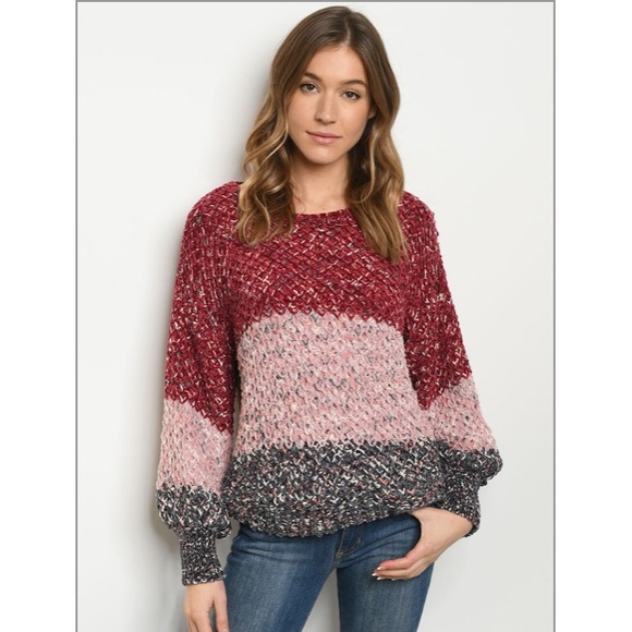 22 DECEMBE Sweaters - 🆕BURGUNDY knit MULTI SWEATER🆕